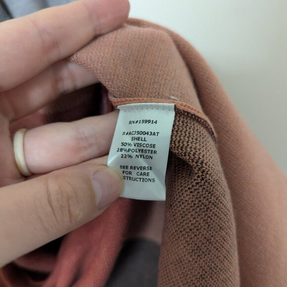 NWT Amalli Talli Pink/Grey/Camel Rust Combo Colorblock Cardigan size Large Tall - Picture 10 of 11